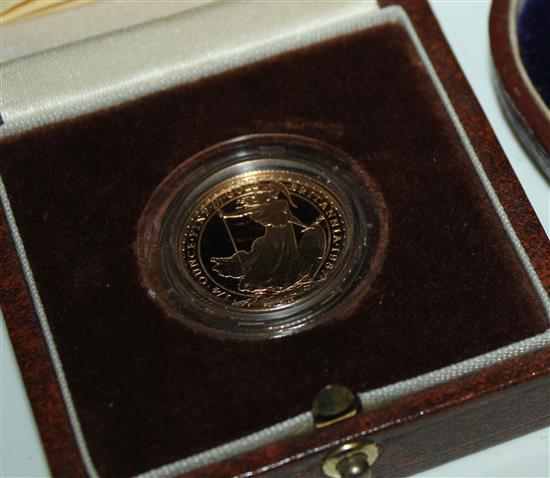 Royal Mint 1/4 oz gold proof Britannia, 1987